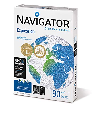 Navigator Expression A3 (297×420 Mm) Risma Carta Bianca Gr. 90 Ff.500, Scatola Da 5 Risme