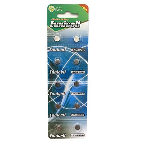 10 X Ag1 Eunicell Alkaline Button Cell Batteries - G1 Lr60 Lr621