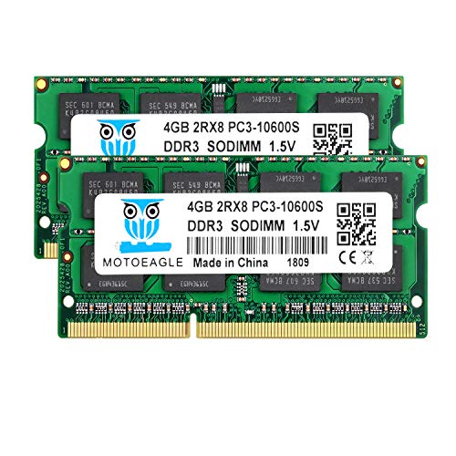 Ddr3 1333Mhz Sodimm Ram 8Gb Kit (2X4Gb) 2Rx8 Pc3-10600 Pc3-10600S 4Gb 1.5V Cl9 204 Pin Dual Rank Non-Ecc Unbuffered Memoria Laptop