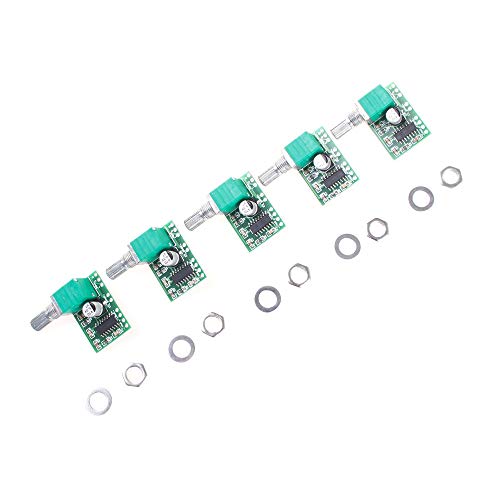 Angeek 5Pcs Mini Pam8403 5V Power Audio Amplifier 3W+3W Volume Control/Usb Power