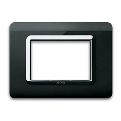 Placca Ave "Tecnopolimero 44" 3 Moduli Nero Assoluto 44Py03Nal