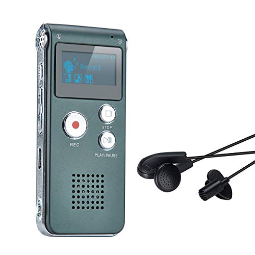 Covvy Portable Digital Voice Recorder Registratore Audio Audio Registratore Digitale Lcd Lettore Mp3-8Gb(Gray)