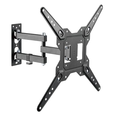 Maclean Mc-701N Supporto Per Tv O Monitor, Universale, Max Vesa 400X400, 23-55", 30 Kg, Nero, Regolabile Inclunazione, Distanza Dalla Parete