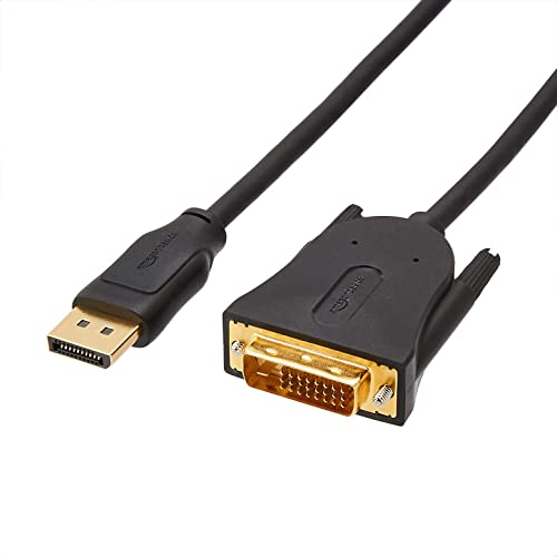 Amazon Basics Cavo Da Displayport A Dvi, Con Connettori Placcati In Oro, Lunghezza 1.8 M, 6 Feet, Nero