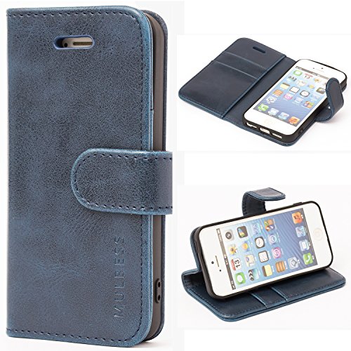 Mulbess Custodia Per Iphone 5S / 5 / Iphone Se 2016, Cover Magnetica Flip Con Chiusura, Fessura Carte Portafoglio, Portacellulare Protezione, Vintage