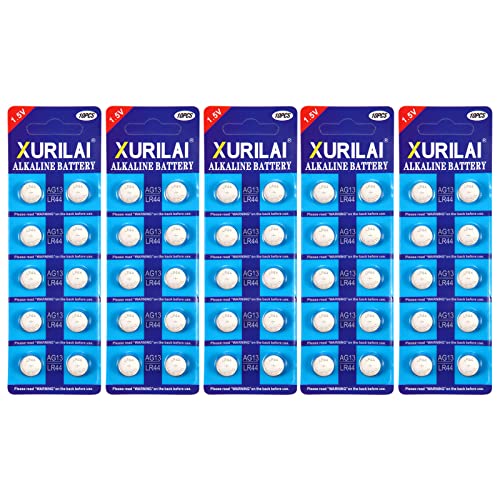 Xurilai Lr44 Ag13 Alcalina 1.5 V Batterie A Bottone (50Pezzi)