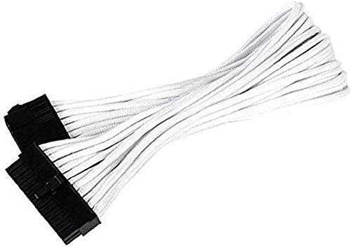 Silverstone Sst-Pp07-Mbw - Cavo Di Estensione Sleevato Motherboard 24Pin A 24Pin, 30Cm, Bianco
