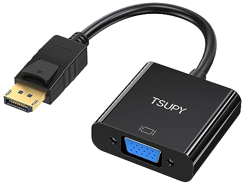 Tsupy Adattatore Displayport A Vga, Convertitore Dp Maschio A Vga Femmina Per Desktop, Laptop, Proiettori, Monitor