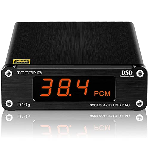 Topping D10S Mini Usb Dac Es9038Q2M Xmos Xu208 Pcm384Khz Dsd256 Amplificatore Audio Nativo Decodificatore Nero