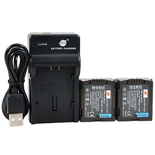 Dste Vw-Vbg130 - Set Di 2 Batterie Agli Ioni Di Litio E Caricabatterie Micro Usb, Compatibile Con Panasonic Ag-Hmc150 Hmc153Mc Hmc70 Hmr10 Hmr10A Hmr1