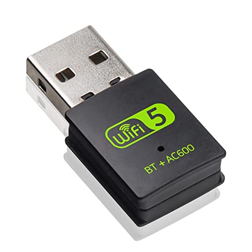 Ruizhi Usb Wifi, Adattatore Per Pc 600Mbps Dual Band 2.4G/5.8Ghz, Bluetooth 4.2 Dongle Scheda Per Laptop Windows 11/10/8/8.1/7/Xp, Mac 10.9-1015