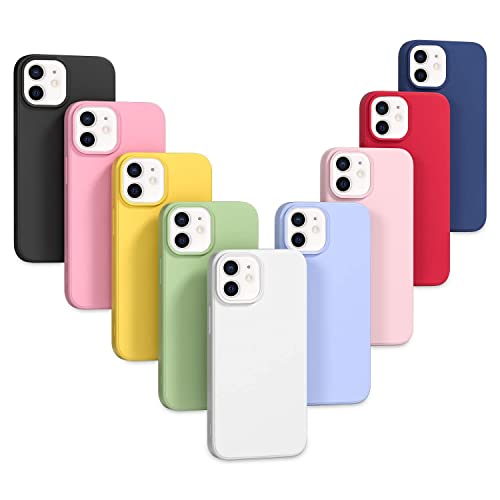 9X Cover Per Iphone 12/ Iphone 12 Pro, Custodie Morbido Silicone Case Tinta Unita Ultra Sottile Tpu Flessibile Gomma Protezione Posteriore Antiscivolo