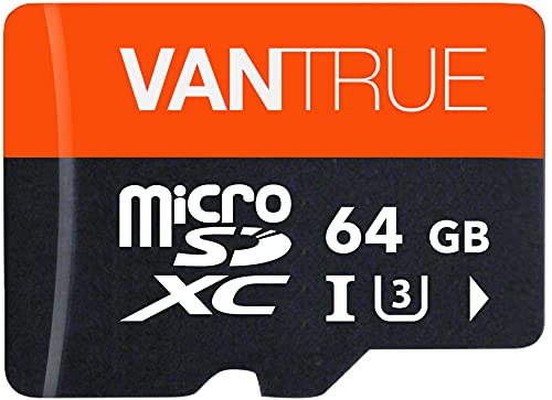 Vantrue 64 Gb Scheda Di Memoria Microsd, Uhs-I U3 4 K, Con Adattatore, Compatibile Con Dashcam, Smartphone, Tablet, Action Camera E Telecamera Di Sorv