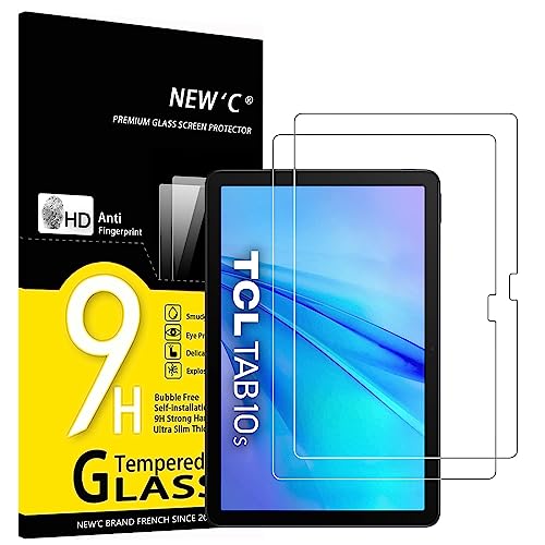 New'C 2 Pezzi, Pellicola Prottetiva Per Tcl Tab 10 5G / Tcl Tab 10S 10.1 Inch, Vetro Temperato , Senza Bolle, Durezza 9H, 0,33Mm Ultra Trasparente, Ul