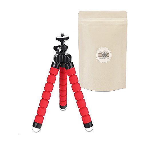 Mini-Treppiede Da Tavolo Rosso - Treppiede Flessibile Piccolo - Compatibile Con Tutte Le Fotocamere Compatte - Universale - Compatibile Con Tutte Le M