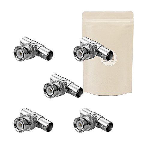 5X Sdoppiatore Antenna Tv Tipo F In Forma Di T - 1 Spina Maschio E 2 Femmina - Splitter Connettore Video E S-Video Hd Sdi - Adaptout Marca Francese