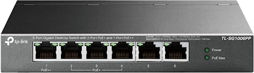 Tp-Link Tl-Sg1006Pp Switch 6Xgb (3Xpoe+ 1Xpoe++)
