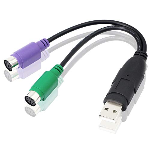 Honglei Adattatore Da Usb A Ps2, Tastiera E Mouse Ps2 A Cavi Convertitore Usb, Per Tastiera E Mouse, Plug-And-Play, Nessun Driver Richiesto
