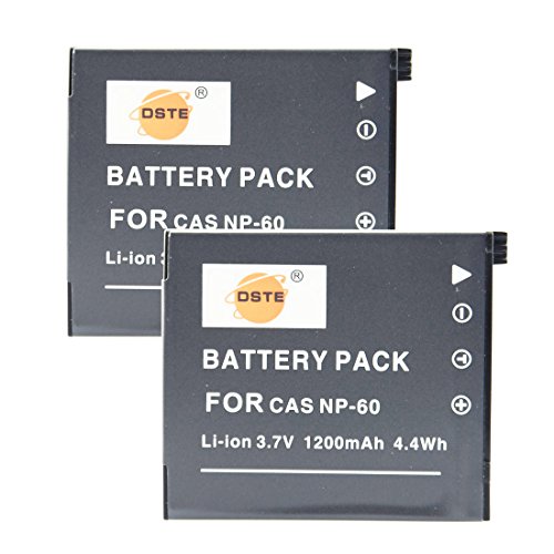 Dste 2-Pacco Ricambio Batteria Per Casio Np-60 Exilim Zoom Ex-Z19 Ex-Z19Bk Ex-Z19Gn Ex-Z19Lp Ex-Z19Pk Ex-Z19Sr Ex-Z20 Ex-Z85Vp Ex-Z85 Ex-Z85Be Ex-Z85B