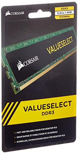 Corsair Cmv4Gx3M1A1333C9 Value Select Modulo Di Memoria Da 4 Gb, Ddr3, 1333 Mhz, Cl9