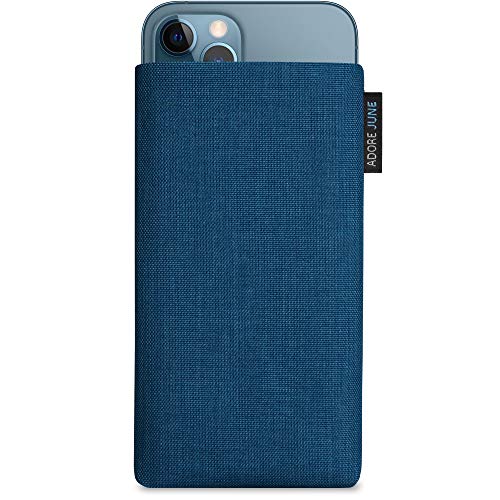 Adore June Classic Blu-Oceano Custodia Compatibile Con Iphone 13 / Iphone 13 Pro/Iphone 12 / Iphone 12 Pro, Tessuto Resistente Con Display Di Pulizia 