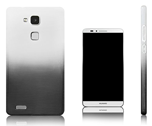 Xcessor Transition Color Custodia Per Huawei Ascend Mate 7 Phablet. Flessibile Tpu Gel Con Gradient Della Filo Di Seta Texture. Trasparente/Grigio
