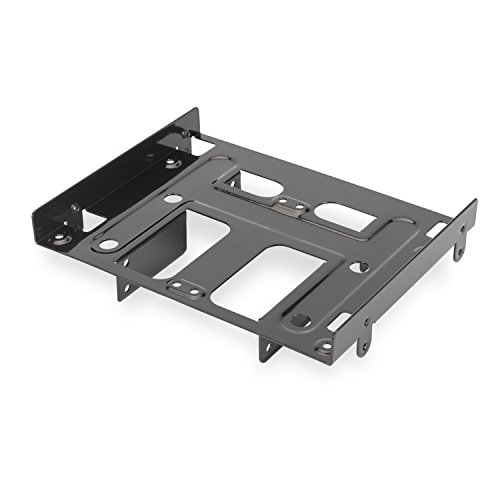 Ewent Ew7002 Staffa Adattatore Per 4 Hdd/Ssd 2.5" O 1 Hdd 3.5" + 2 Hdd/Ssd 2.5" Su Alloggiamento Slot Pc 5.25", Viti Incluse, Nero