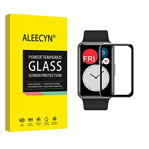 Aleecyn [3 Pack] Pellicola Vetro Temperato Huawei Watch Fit/Elegant Edition/Honor Watch Es Protezione Schermo Ultra Clear Durezza 9H Protezione ，Antig