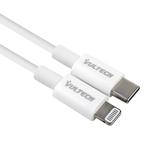 Vultech Sm-T71 Cavo Type-C/Lightning [Certificato Apple Mfi] 1M Bianco,Trasferimento Dati 480Mbps, Quick Charge 3.0,Power Delivery 3A Per Iphone X, Xr
