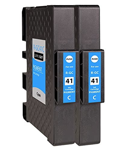 Supply Guy 2 Cartucce Compatibile Con Ricoh Gc-41 C Ciano Per Aficio Sg2100N Sg3100Series Sg3100Snw Sg3110Dn Sg3110Dnw Sg3110N Sg3110 Series Sg3110 Sf