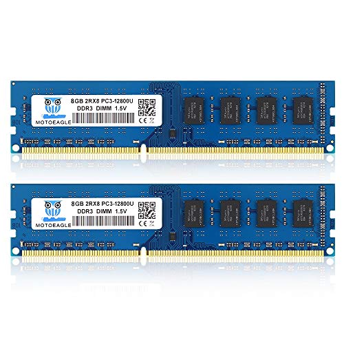 16Gb Kit (8Gbx2) Pc3 12800U Ddr3 1600Mhz Udimm Ram, 8Gb 2Rx8 Pc3 12800U Cl11 1.5V 240-Pin Non-Ecc Memoria Desktop