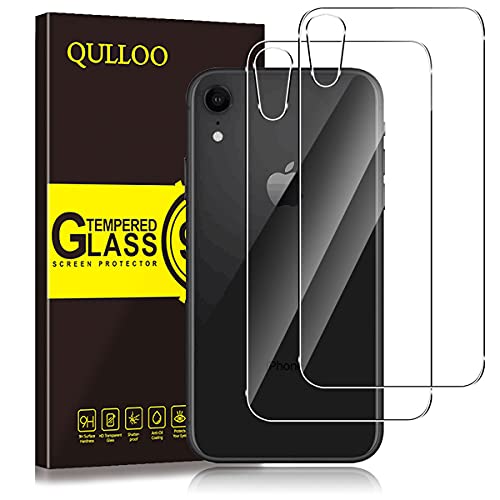 Qulloo Pellicola Compatible With Iphone Xr 6.1 Inch 2018 Back Pellicola Protettiva Posteriore Full Coverage Vetro Temperato Anti-Graffio Copertina Com