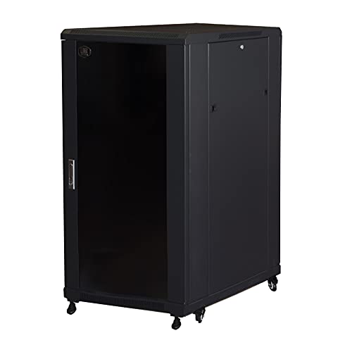 Link Armadio Rack Per Reti 19" 22 Unità, Dimensioni (A) 1166, (L) 600, (P) 800 Colore Nero Porta Vetro