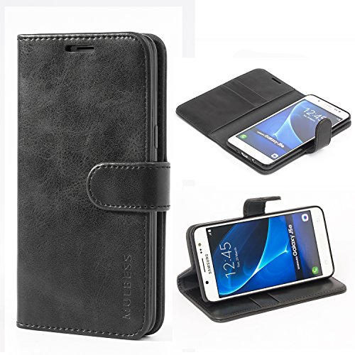 Mulbess Cover Per Samsung Galaxy J5 2016, Custodia Pelle Con Magnetica Per Samsung Galaxy J5 2016 / J5 Duos 2016 [Vinatge Case], Nero