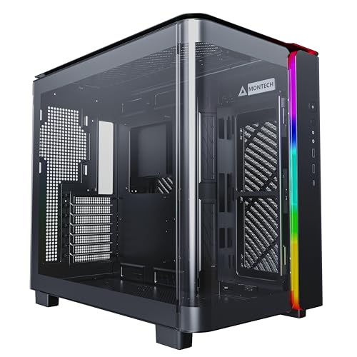 Montech King 95 (B) - Case Da Gioco Mid-Tower Atx A Doppia Camera Per Pc, Ad Alto Flusso D'Aria, Pannelli Senza Attrezzi, Pannello Frontale E Laterale