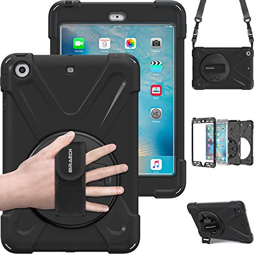 Braecn Cover Compatibile Con Ipad Mini 1 / Ipad Mini 2 / Ipad Mini 3 7.9 Pollici,Antiurto Robusto Custodia Con Supporto Girevole A 360°, Portapencil,