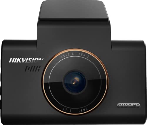 Hikvision C6 Pro Dash Cam, Telecamera Per Auto 1600P, Display Ips 3", Grandangolo Fino 130°, F1.6, Adas E Riconoscimento Vocale, G-Sensor, Gps, Colleg