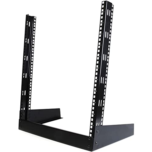 Startech.Com Mini Rack 19" Aperto, Supporto Rack 12U Da Tavolo A 2 Montanti Da 19 Pollici Adatto Per Computer, Av Media, It, Dati E Sala Server, Accia