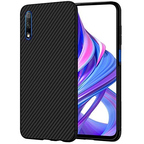 Ebeststar - Cover Per Honor 9X, 9X Pro, Custodia Protezione Carbonio Design, Tpu Morbida Antiurto, Nero