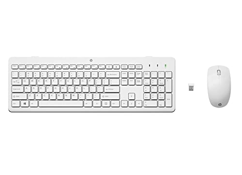 Hp 230 Combo Tastiera E Mouse Wireless, Tastierino Numerico, 12 Tasti Funzione, Rotella Scorrimento, Silenziosa E Reattiva, Fino A 1600 Dpi, Ricevitor