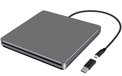 Nolyth Unità Cd/Dvd Esterno Lettore Cd Dvd Esterno Usb 3.0 Tipo-C Portatile Masterizzatore Dvd Esterna Per Pc Windows 11 Mac Laptop Macbook Asus Hp, C
