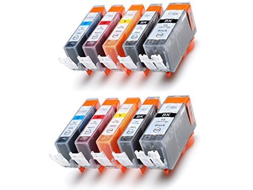 10 Cartucce D'Inchiostro Per Canon Cli-526 , Pgi-525 Cartucce Compatibles (2 X Nero Piccolo + 2 X Ciano + 2 X Magenta + 2 X Giallo + 2 X Nero Grande)