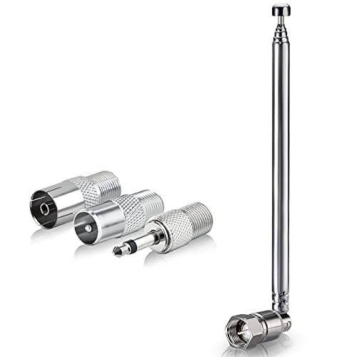 Bingfu Antenna Radio Fm Telescopica 6 Sezioni Ricambio Antenna Radiolina Radio Portatile 75 Ohm Per Tivoli Panasonic Onkyo Pioneer Ricevitore Stereo C