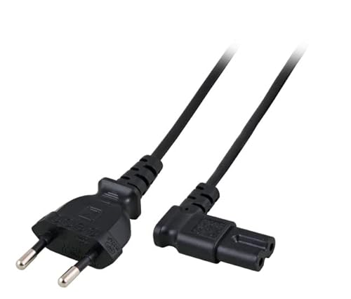 Link Lkc718A Cavo Alimentazione Con Spina Italiana Bipolare, Presa 8 Form 90° Femmina C7, Nero, 1.8 M