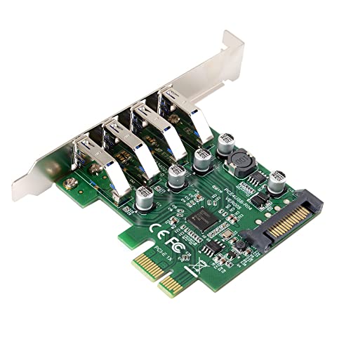 Xiwai Adattatore Scheda Di Espansione Pci Express A 4 Porte Da Pci-E A Usb 3.0 Hub Pci Express, 5 Gbps Per Scheda Madre