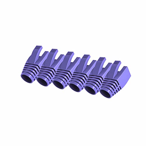 50 Pcs Cat7 Cat7A Cat8 Strain Relief Boot, Rj45 Plug Connector Cover Modular Network Plug Connector Cap Cable Connector Boots, Purple