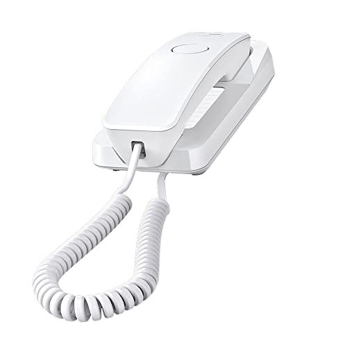 Gigaset Desk200 - Telefono A Filo Compatto, Da Tavolo O Parete, Con Cavo Elastico - 10 Voci Di Selezione Rapida - Ricomposizione Del Numero Chiamato -