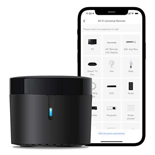 Broadlink - Rm4 Mini - Telecomando Universale Ir Audio/Video, Hub Remoto Wifi Per La Casa Intelligente, Compatibile Con Alexa