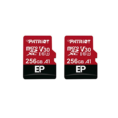 Patriot Memory 256Gb A1 / V30 Scheda Di Memoria Per Telefoni E Tablet Android, Registrazione Video 4K - Pacco Da 2