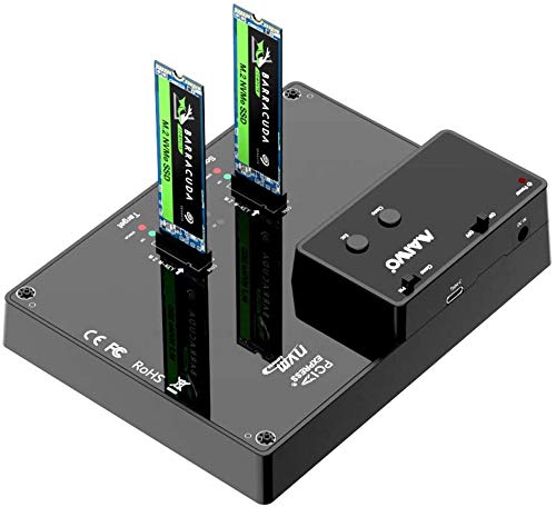 Maiwo Dual-Bay M.2 Nvme Clone Docking Station, Duplicatore Esterno Per Ssd M.2, Usb C 10Gbps, Supporto B&M-Key M.2 Ssd. K3015P